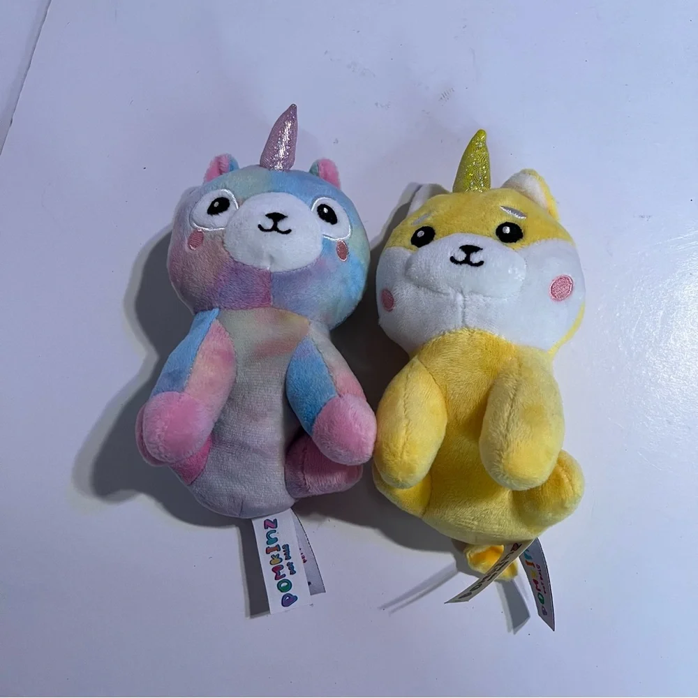 Pomkinz Pet Pals Tie Dye Yellow Plush Unicorn Dogs 7